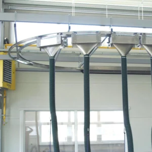 Detail odsávání spalin výfukových plynů